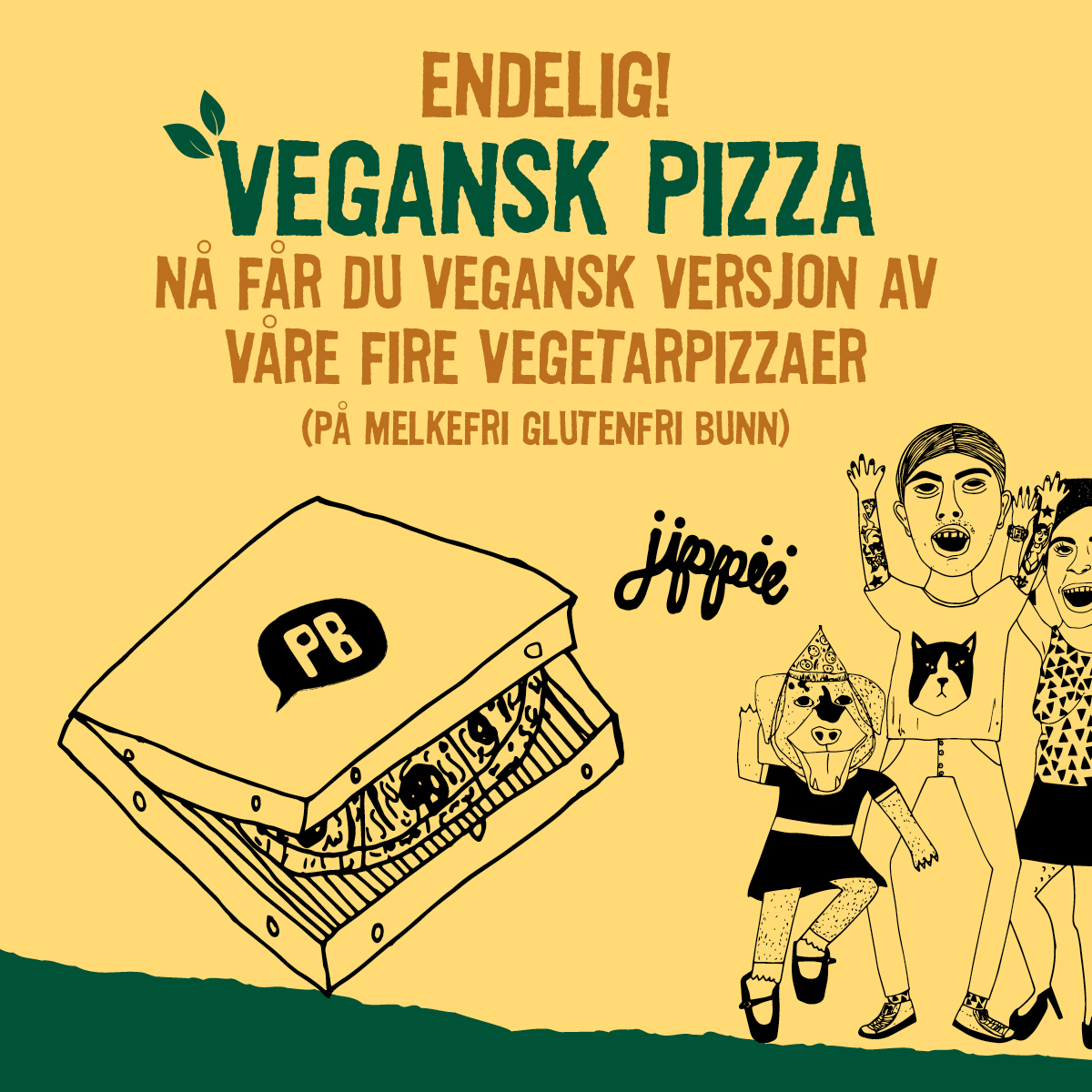 Pizzabakeren, Vegansk pizza, pizzabakeren vegansk pizza